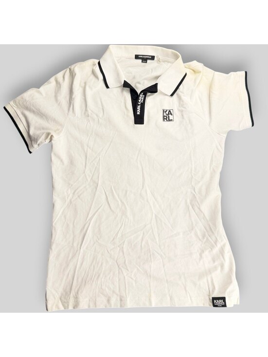 Karl Lagerfeld Other - 🇬🇧 Karl Lagerfeld Paris Zip Collar Polo Shirt White Medium